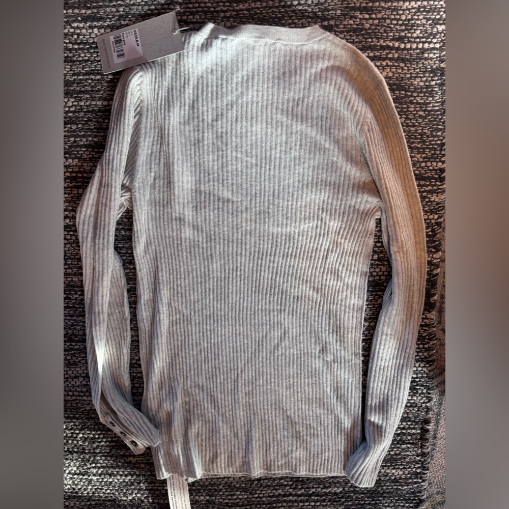 Poetry Light Gray Ribbed Knit Top - Picture 6 of 6
